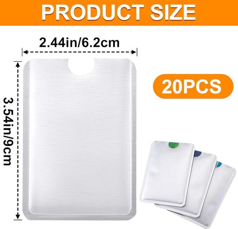 20Pcs RFID Blocking Sleeves, Colorful Anti-theft Aluminum Foil Credit Card Protector, Waterproof Anti-scanning Card Holders for Wallet for Women, Men in Saudi Arabia