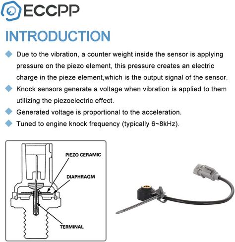 ECCPP Knock Detonation Sensor with Harness compatible with 2012 2013 2014 2015 for Kia Rio 2012-2014 for Hyundai Accent 392502B000 in Saudi Arabia