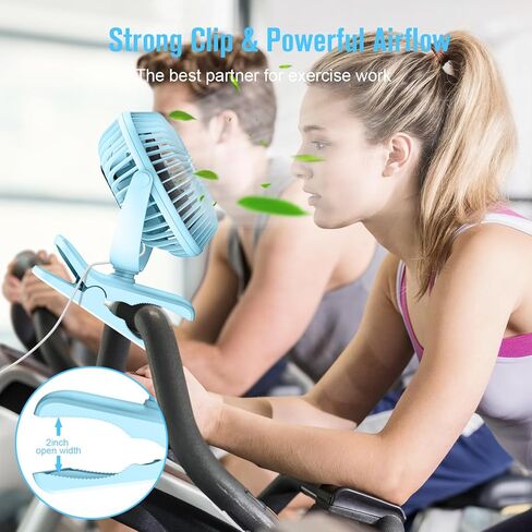 HONYIN 720° Rotation Small Desk & Clip on Fan with Sturdy Clamp, 3 Speeds, Quiet Little Personal Cooling Fan by USB Plug In, for Bedroom Office Desktop Treadmill in Kuwait