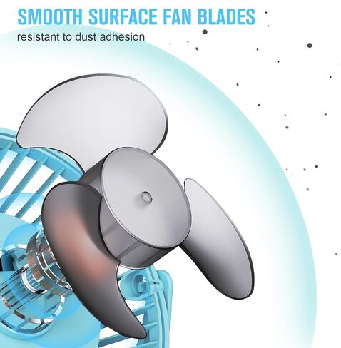 HONYIN 720° Rotation Small Desk & Clip on Fan with Sturdy Clamp, 3 Speeds, Quiet Little Personal Cooling Fan by USB Plug In, for Bedroom Office Desktop Treadmill in Kuwait