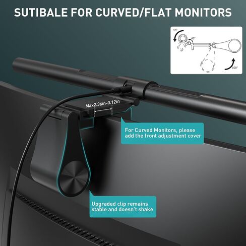 Quntis Computer Monitor Lamp, Screen Monitor Light Bar for Eye Caring, USB Reading LED Task Lamp with Auto-Dimming, Dimmable Light Bar, Touch Control, No Glare Space Saving Home Office Desk Lamps in Kuwait