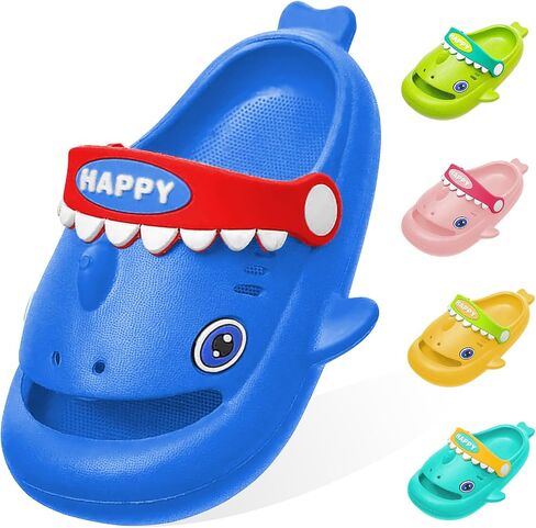 TWYNT Kids Sandals - Comfort Clogs Shoes for Children - Cute & Lightweight Outdoor Slides with Backstrap - Perfect Summer Pool & Beach Outdoor Slippers, Blue in Saudi Arabia