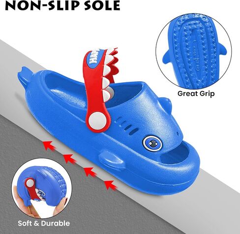 TWYNT Kids Sandals - Comfort Clogs Shoes for Children - Cute & Lightweight Outdoor Slides with Backstrap - Perfect Summer Pool & Beach Outdoor Slippers, Blue in Saudi Arabia