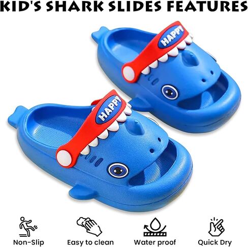 TWYNT Kids Sandals - Comfort Clogs Shoes for Children - Cute & Lightweight Outdoor Slides with Backstrap - Perfect Summer Pool & Beach Outdoor Slippers, Blue in Saudi Arabia