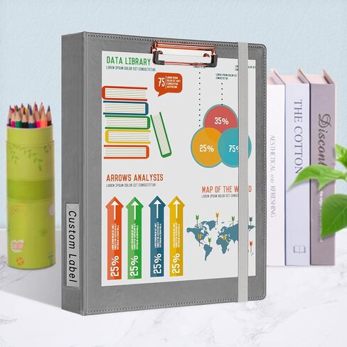 Antner بو الجلود 3 حلقة الموثق مع الحافظة، 1 بوصة منظم الموثق الحافظة للورق حجم الرسالة، 5 مجلدات مقسمة مع 10 جيوب، غلاف مقوى حلقة الموثق الدائري للمدرسة مكتب المنزل in Kuwait