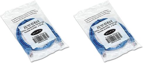 Belkin RJ45 CAT 5e Snagless Molded Patch Cable (3 Feet, Blue) (Pack of 2) in Saudi Arabia