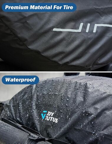 غطاء إطار احتياطي من JOYTUTUS مع فتحة كاميرا متوافق مع Wrangler JK JL، غطاء عجلة احتياطية مع كيس قمامة، غطاء إطار مقاوم للرياح والغبار لـ (17 بوصة للقطر 30"-33") in Saudi Arabia