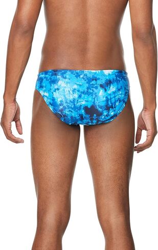 Speedo Men's Standard Swimsuit Brief Creora Highclo Printed, Tie Dye Ibiza Blue, 36 in Saudi Arabia