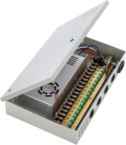 18 Channel Port 12V DC 20 Amp Amper with Glass Tube Fuse Distributed Power Supply Box for CCTV DVR Security System and Camera or Cameras in Kuwait