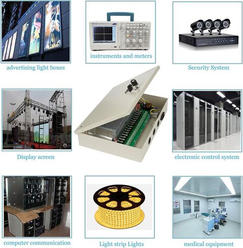 18 Channel Port 12V DC 20 Amp Amper with Glass Tube Fuse Distributed Power Supply Box for CCTV DVR Security System and Camera or Cameras in Kuwait