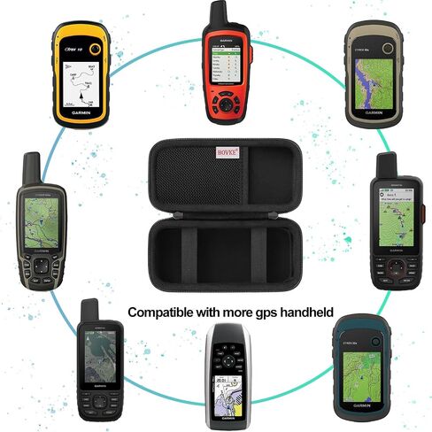 حقيبة حمل BOVKE لجهاز Garmin GPSMAP 64sx/66i/67/67i/66sr/66s/65s/78sc، Garmin inReach Explorer+ جهاز GPS محمول للمشي لمسافات طويلة وجهاز اتصال عبر الأقمار الصناعية، حقيبة شبكية تناسب كابل USB وملحقاته، أسود in Kuwait