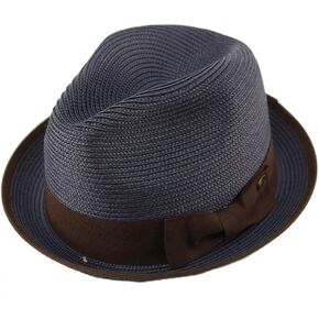 Epoch Men's Classy Travel Crushable 2tone Derby Fedora Upturn Curl Brim Hat
