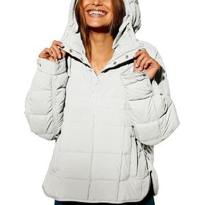 ييدارير سترة نسائية كبيرة الحجم منتفخة باكمام طويلة وغطاء للراس خفيفة الوزن دافئة مبطنة in Kuwait