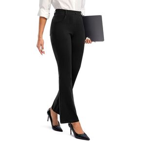 Rammus Womens Dress Pants with Pockets Stretchy Business Casual Work Pants Bootcut Slacks for Office