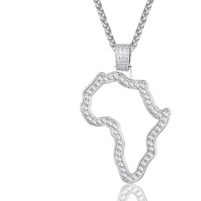 ChainsProMax Men African Continent Necklace Adjustable, Africa Map Jewelry, 316L Stainless Steel/Gold Plated (Send Gift Box)