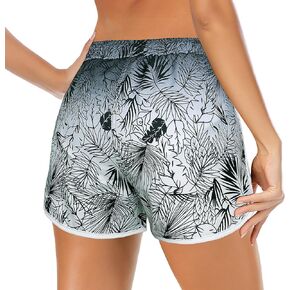 Women's Swim Shorts with Liner Summer Floral Board Shorts with Pockets Drawstring Swimwear Casual Beach Bottoms