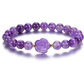 CrystalTears Crystal Rose Bracelet for Women 8mm Healing Crystals Gemstones Beaded Bracelet Anxiety Crystal Stone Stretch Bracelets Spiritual Crystal Gifts for Women Girls Mothers Day