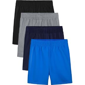 Resinta 4 Pack Toddler Boys Basketball Shorts Boys Sports Shorts Little Boys Pull On Performance Shorts Kids Soccer Shorts