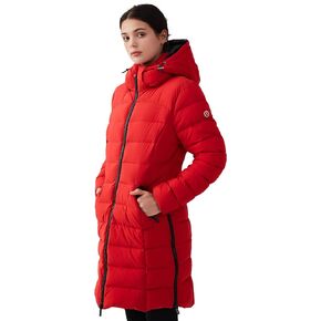 IKAZZ Women's Winter Warm Packable Long Lightweight Hooded Outwear Pockets Puffer Coat Parka Jacket