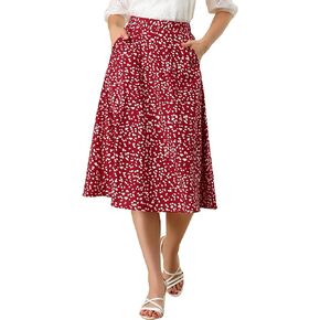Allegra K Women's A-Line Midi Skirt Floral Print Chiffon Vintage 2024 Summer Skirts