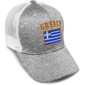 Trucker Hat Jersey Baseball Cap Greece Flag Embroidery Tri Blend for Men & Women