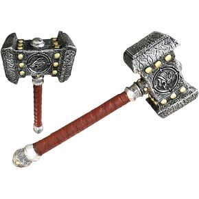 21 Inch World Medieval Craft Foam war Hammer for LARP, Cosplay, Halloween, Prop Cosplay, Movie Replica, Costume, Collection Grey