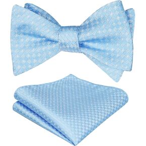Alizeal Men's Self-tied Solid Color/Animal Pattern Bow Tie and Pocket Square Set