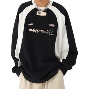 EMMIOL الرجال Crewneck البلوز كم طويل الهيب هوب كنزة صوف البلوز خمر الشارع موضة بلوزات in Saudi Arabia