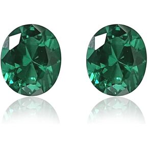 2Pcs 2.3cts-8.5cts Loose Oval Imitative Emerald Stone 3A Grade VVS Clarity Nano Green Gemstone for Jewelry Making