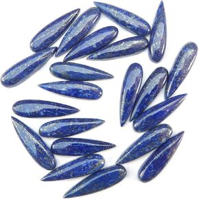 Natural Calibrated 8x30mm Special Size Pear Shape AAA Quality Lapis Lazuli Cabochon Loose Gemstone 1pc box. For Healing Wellness and Jewelry Making.