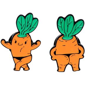 Fitness Carrot Enamel Pin Label Brooch Bags Badge Clothes Kids Shirt Skirt Brooches Jewelry for Clothes Hat Backpacks Gift