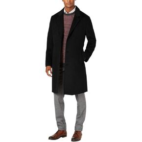 LONDON FOG Men's Classic Fit Overcoat Signature Wool Blend Top Coat (Regular & Big-Tall Sizes)