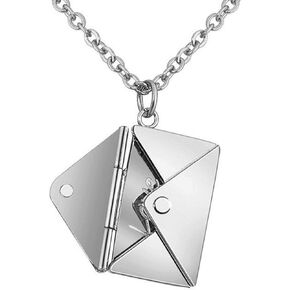 Love Letter Envelope Necklace,Locket Envelope Necklace with personalized Message Letter a Love for Women Stainless Steel Jewelry for Mom/Wife/Girlfriend