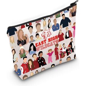 WZMPA High Sch Musical Cosmetic Bag Broadway Music Gift Eat High Wildcats Zipper Makeup Pouch Bag For Musical Theater Fans (East Wildcats)