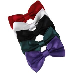 Dan Smith Silk Blend Bowties For Men 25.6"-Neck-Size Clip-On Adjustable Bundle Pre-Tied Bowties