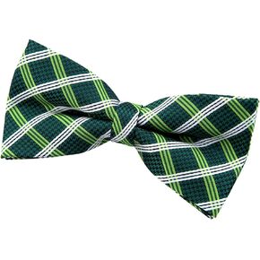 Retreez Elegant Vintage Plaid Check Woven Microfiber Pre-tied Bow Tie (5")