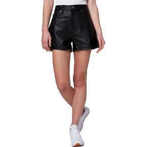 [BLANKNYC] Womens Luxury Clothing Black Real Leather Five Pocket Shorts, Comfortable & Stylish