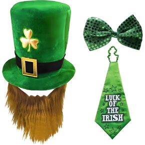 St. Patrick’s Day Leprechaun Hat Green St Patricks Day Shamrock Hat for Women Men Green Irish Top Hat Accessories in Kuwait