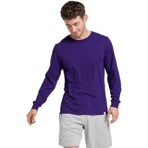 Russell Athletic mens Cotton Performance Long Sleeve T-Shirt, Purple, XL