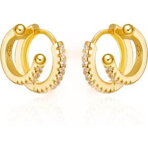 Needle Claw Earrings for Women Girls Cubic Zirconia Luxury Trendy Minimalist Stud Earrings Dainty Tiny Piercing Half Hoop Ear Wrap Cuff for Women Girls