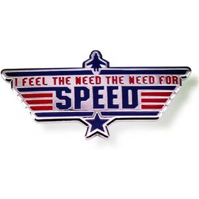 I Feel the Need, the Need For Speed Maverick Top Navy Pilot Fighter Plane Air Force 1.4" Enamel Pin Badge