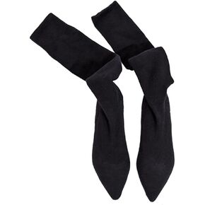 Women's Knitted Over Knee High Stretch Long Sock Boots Pointed Toe Flat Winter Woman Shoes
