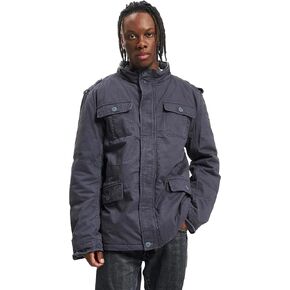 Britannia Winter Jacket - Men's Cotton Winter Coat with Teddy Lining, Hidden Hood, and Stand-Up Collar