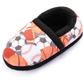 Boys Home Slippers Kids Warm Bedroom Slippers Fur Lined Winter Indoor Shoes (Toddler/Little Kid/Big Kid)