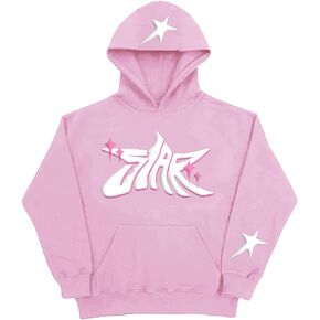 Sunwittafy Y2k Hoodie Men Women Letter Print Zip Up Hoodie Teens Grunge Pullover Sweatshirt Harajuku Star Jacket Streetwear