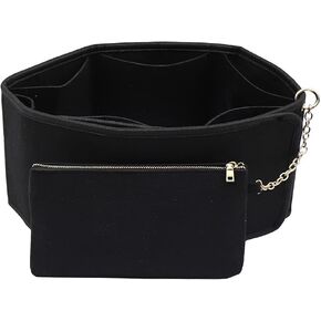 LEXSION Felt Purse Organizer insert Adjustable Bag Organizer with Wallet for Speedy Neverfull Black