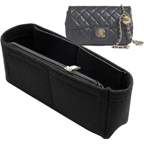 Lckaey Bag Organizer Insert for Golden Globe Square Fat Mini Bag Sorter2081black-F Fatty