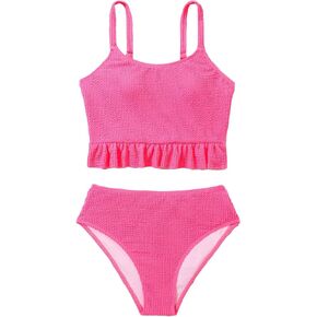 SOLY HUX Girl's Two Piece Swimsuit Ruffle Hem Bikini Sets Bathing Suits