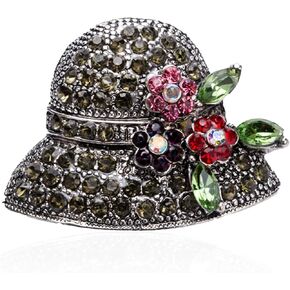 بروش على شكل قبعة للنساء والفتيات من حجر الراين والكريستال بروش دبابيس مجوهرات in Kuwait
