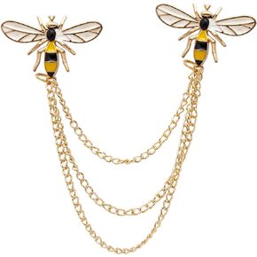 Knighthood Honey Bee With Hanging Chain Brooch Lapel Pin